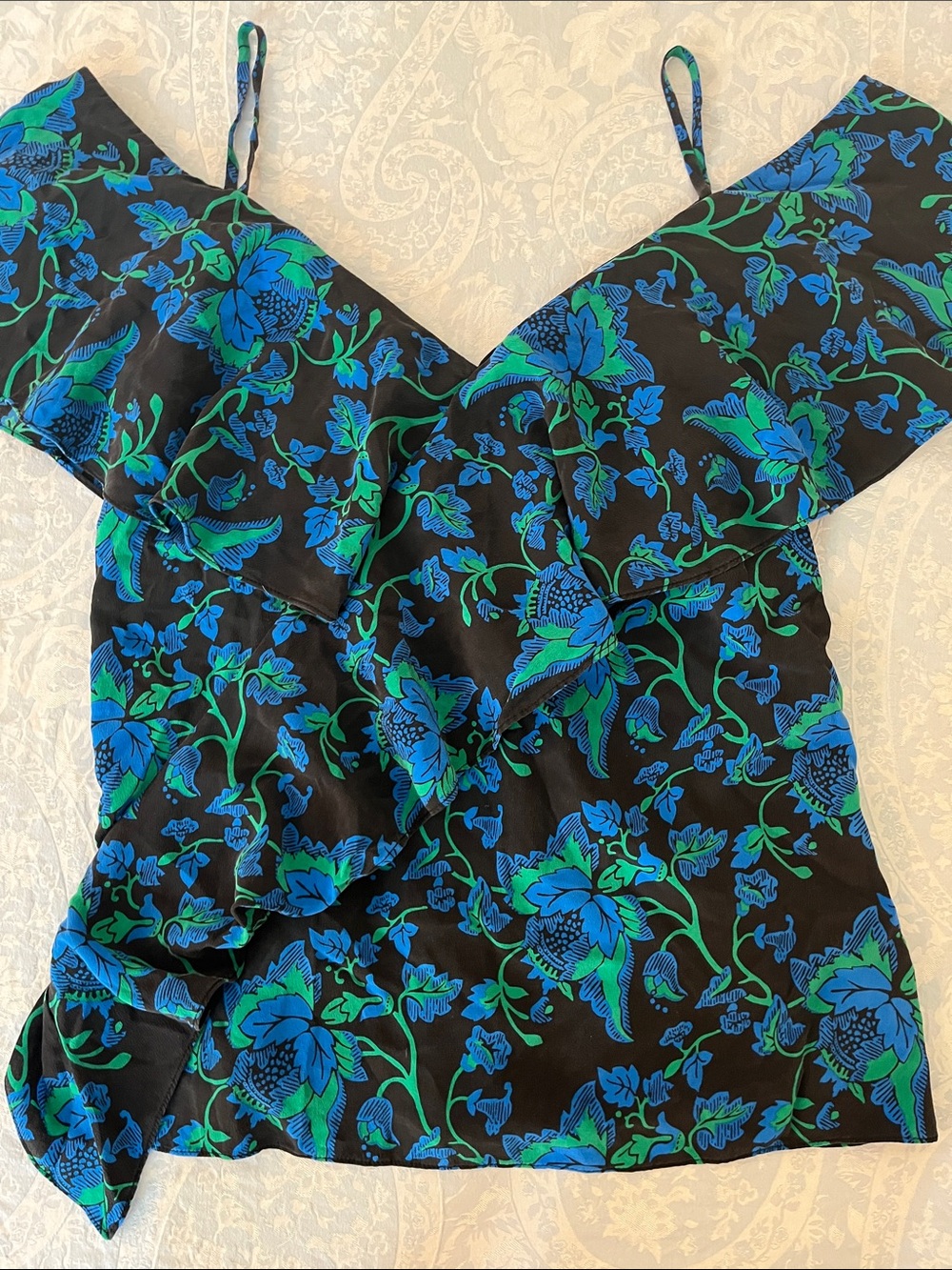 NWOT Diane von Furstenberg | Petite, XS/0 | 100% Silk floral blouse